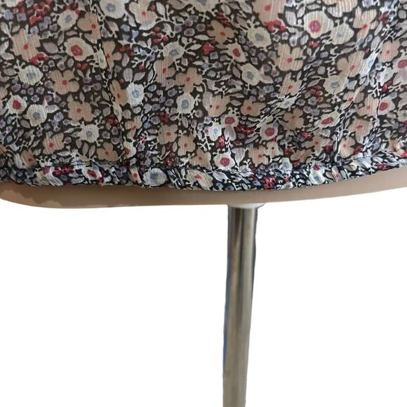 American Eagle Womens Semi Sheer Sleeveless Top Size S Floral Print & Lace - Picture 9 of 10